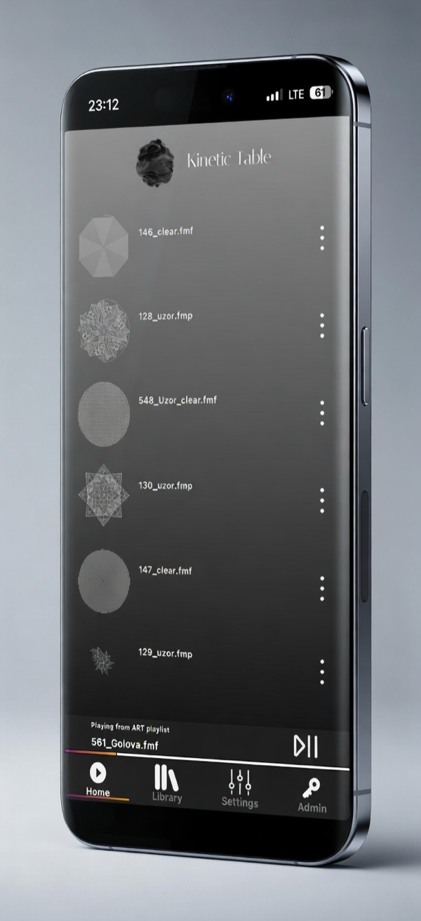 تطبيق Kinetic Table للتحكم بطاولة FMONE الحركية