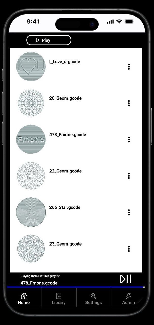 Кинетический стол FMONE крупный план — песок и узоры под стеклом